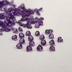 4 mm AAA Quality Natural Amethyst Heart Shape Loose Faceted Cut Gemstone.