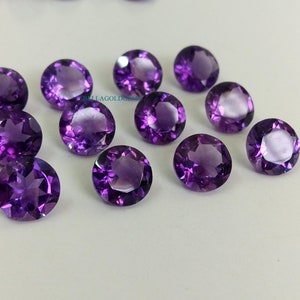 10 mm AAA Quality Natural Amethyst Round Loose Faceted  Cut Gemstone.