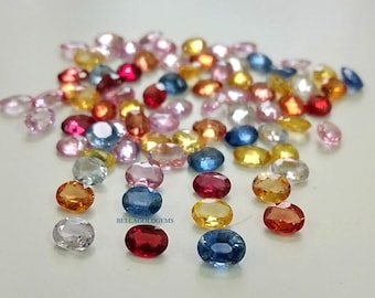 Flerfärgade safirer: 3 x 4 MM lösa ovalslipade safirer