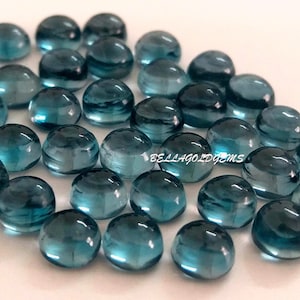 5 mm Natural London Blue Topaz Round Cabochon AAA Quality