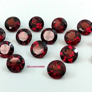 5 piece lot- 1mm 1.5mm 2mm 2.5mm 3mm 4mm 5mm 6mm 7mm 8mm 9mm 10mm- AAA Quality Natural Red Garnet Round Loose Faceted  Cut Gemstone