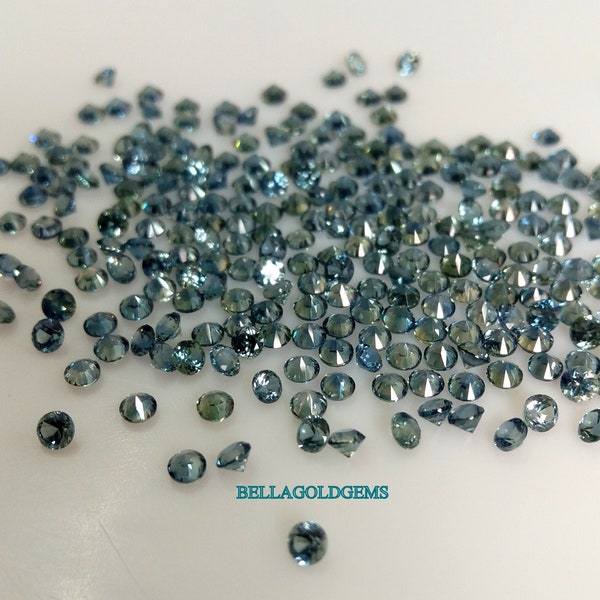 1.50 MM Natural Blue Green Teal Sapphire Loose Gemstone Round Brilliant Cut