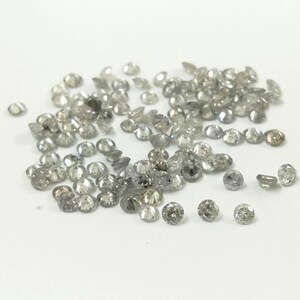2 MM Natural Grey Salt and Pepper Loose Diamond: Round Brilliant Cut