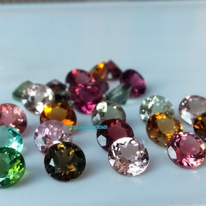 5 MM Top AAA Quality Natural Multi Color Tourmaline Round Faceted Cut  Lot Loose Clarity : VS