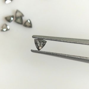 3 MM Natural Loose Diamond Grey Salt Pepper Trillion Cut  Loose Grey Diamond Stone.