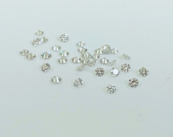 Diamante blanco natural de 2 mm: talla brillante redonda, VS SI
