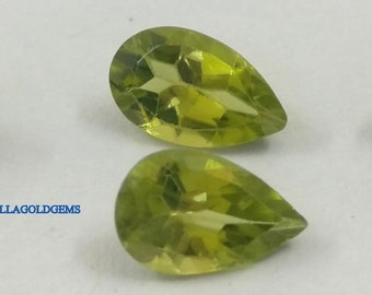 6x8 MM AAA Quality Natural Peridot pear Loose Faceted Gemstone
