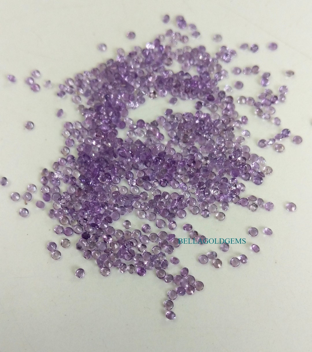 1.25 mm 天然アメジスト ラウンド ルース ファセット ステップ カット