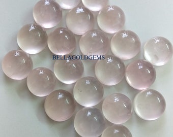 4mm Pink Rose Quartz Cabochon: Natural Round Gemstone