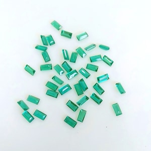 Baguette Faceted Emerald: 3x6 MM Lab Created Gemstone