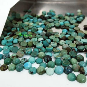 4MM Natural Turquoise Cabochon Gemstone: Round Cut