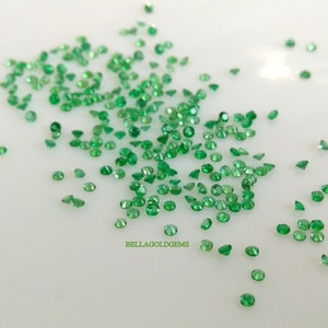 1.5 MM Natural Emerald Round Diamond Cut, Calibrated Emerald Gemstone Jewelry