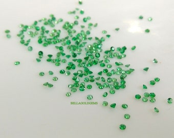 1.5 MM Natural Emerald Round Diamond Cut, Calibrated Emerald Gemstone Jewelry