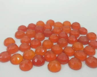 6 mm AAA Karneol Ädelsten: Orange Rund Rosenslipning