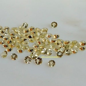 1.5 MM AAA Quality Natural Lemon Quartz Round Loose Faceted Step Cut Gemstone