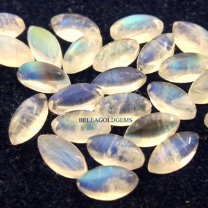 AA Quality 2x4 MM Natural Rainbow Moonstone Marquise Loose Cabochon