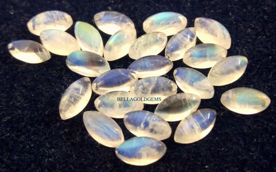 Details about   50 Pieces 5x10 MM Marquise Natural Rainbow Moonstone Cabochon Loose Gemstones