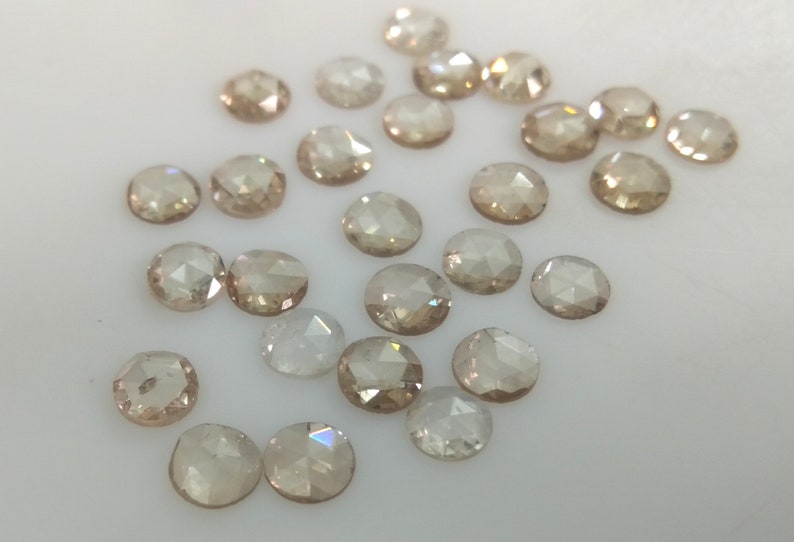 Ljusbrun diamant: Rund rosenslipad ädelsten (3,50-3,80 mm) bild 5