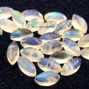 AA Quality 3x6 MM Natural Rainbow Moonstone Marquise Loose Cabochon