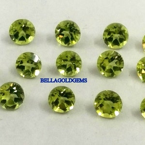 4 MM AAA Quality Natural Peridot Round Loose Faceted Gemstone.