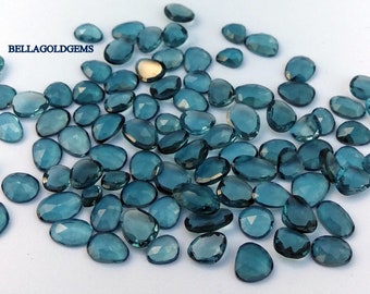 Plasterek kamienia szlachetnego AAA London Blue Topaz w szlifie różanym (5-9 mm)