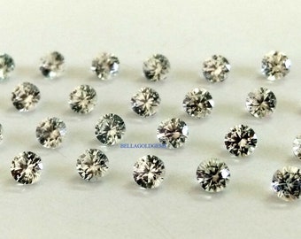 Pedras preciosas soltas por atacado facetadas redondas de zircônia branca natural AAA de 1,5 mm