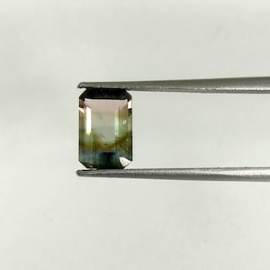 Facettierter Wassermelonenturmalin: Bi-Color Octagon Edelstein (5.70x8.50 mm)