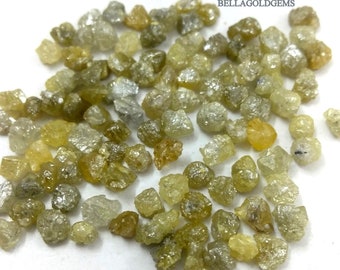 Diamante natural en bruto irregular: amarillo y gris (2,5-3 mm)