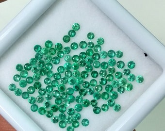 2 MM Natural Emerald Round Diamond Cut, Calibrated Emerald Gemstone Jewelry