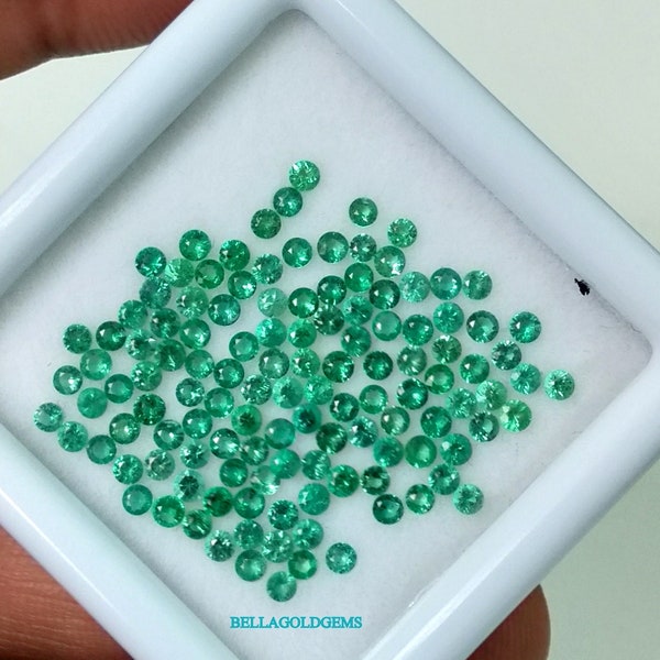 2 MM Natural Emerald Round Diamond Cut, Calibrated Emerald Gemstone Jewelry