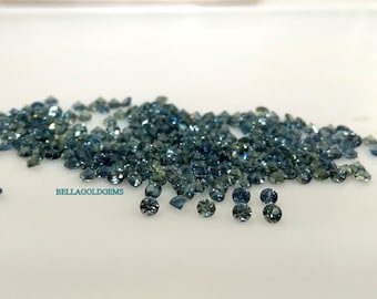 3 mm natuurlijke blauwgroene groenblauw saffier losse edelsteen rond briljant geslepen 100 stuks