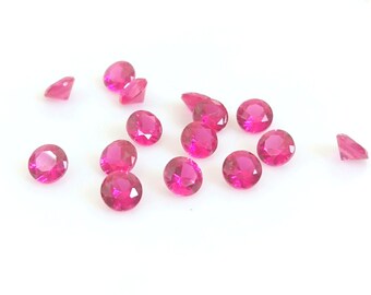 5 MM Lab-Created Ruby: Round Faceted AAA Gemstone