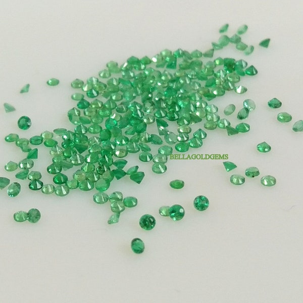 1.25 MM Natural Emerald Round Diamond Cut, Calibrated Emerald Gemstone Jewelry