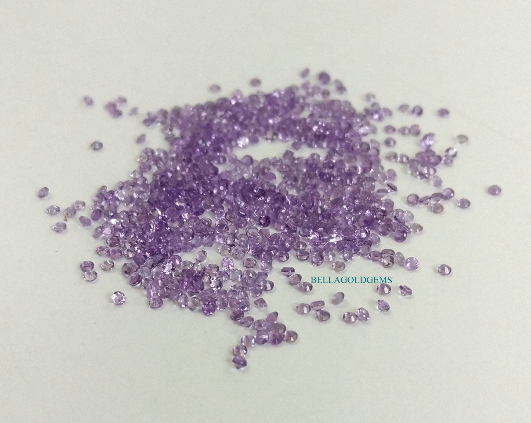 1.25 mm 天然アメジスト ラウンド ルース ファセット ステップ カット