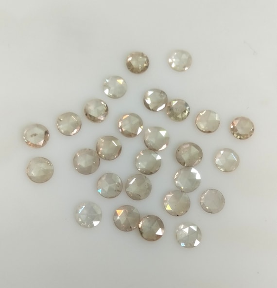 Light Brown Diamond: Round Rose Cut Gemstone (3.50-3.80mm)