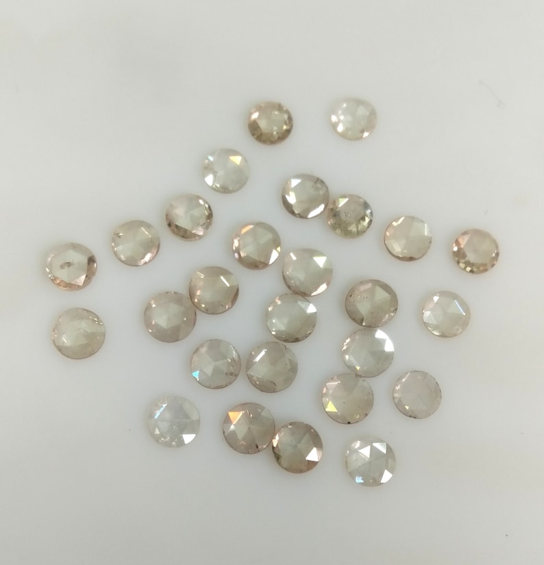 Ljusbrun diamant: Rund rosenslipad ädelsten (3,50-3,80 mm) bild 1