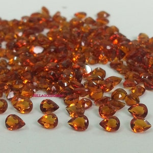 3x4mm AAA Top Quality Natural Color Brandy Citrine Pear Faceted - Loose Citrine