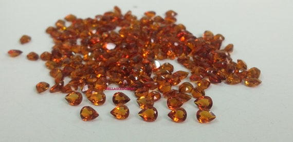 AAA ブランデーシトリンペアカット宝石: 3 x 5 mm ファセットルース