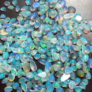 Natural Ethiopian Welo Opal Slice: Flat Back Rose Cut Gemstones