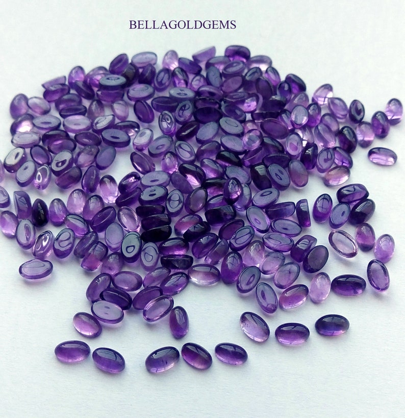 4x6mm Natural Amethyst Cabochon Purple Oval Stone Cabochons Cab Stone Jewelry Supplies