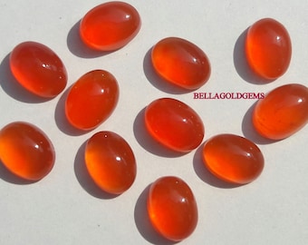 AAA Orange Carnelian Cabochon: 6x8 mm Oval Loose Gemstone