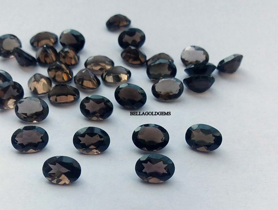 6 x 8 MM AAA品質天然スモーキークォーツオーバルルースファセット