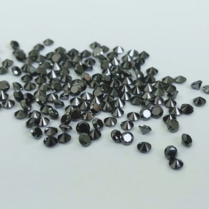 3.5 MM Natürlicher Schwarzer Diamant Runde Edelsteine-Schwarzer Diamant Brillantschliff lose Edelstein