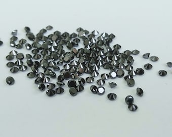 3.5 MM Natural Black Diamond Round Gems-Black Diamond Brilliant Cut Loose Gemstone