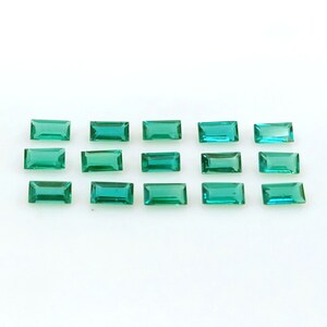 Baguette Faceted Lab Created Emerald (2x4 MM)