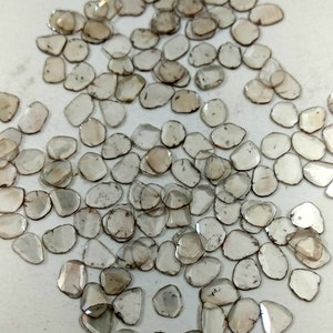 Raw Diamond Slices: White/Light Brown Loose Gemstones (4-6mm) image 1
