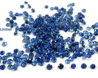 1.5 MM Natural Blue Sapphire: Loose Round Diamond Cut Gemstone