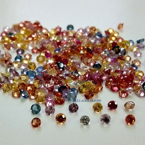 2 MM  Natural Multi Color Sapphire Loose Round Diamond Cut  Gemstone- Multi Sapphire Gemstones