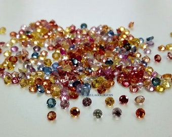 2 MM Natural Multi-Color Sapphire: Loose Diamond Cut Gemstone