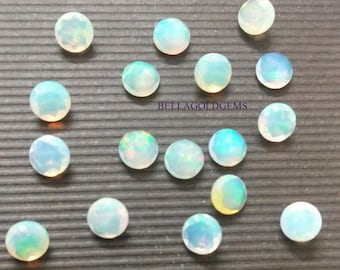 Natural  Ethiopian Opal Round Faceted  - Multi Fire Opal Faceted 2.5mm- 6mm ,  10 pieces lot